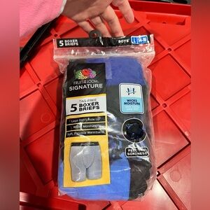 NEW NIP boys boxer briefs blue black L large 14-16 Fruit of‎ the Loom
